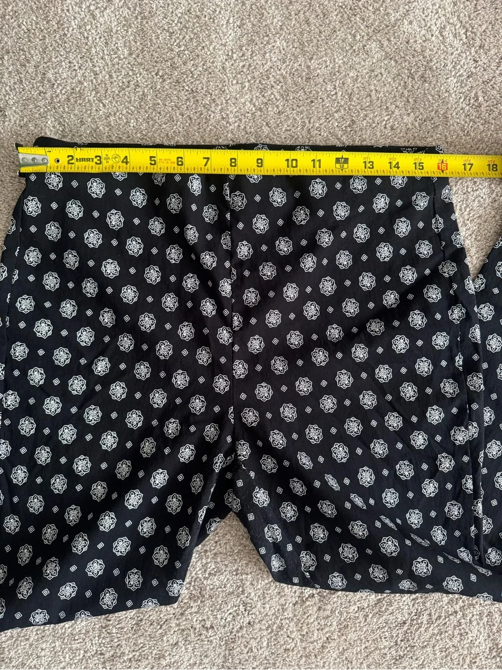 Michael Kors Black Leggings with White Dot Floral Print XL